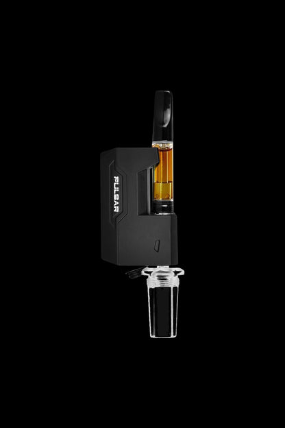 A side view of the Pulsar GiGi H2O 510 Battery & Water Pipe Adapter, showcasing its sleek, cylindrical shape against a dark background.