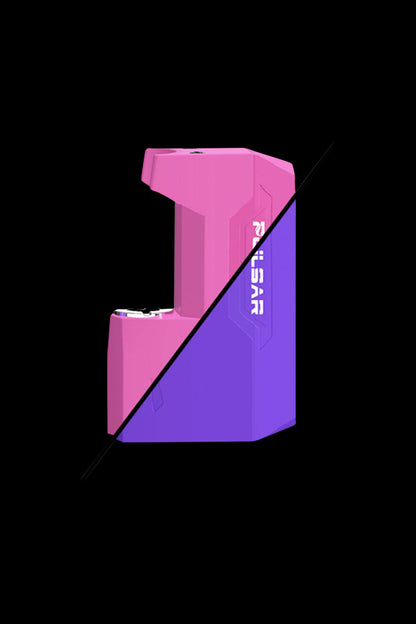 A studio shot of the Pulsar GiGi H2O 510 Battery & Water Pipe Adapter, displaying its sleek, silver design against a dark backdrop.