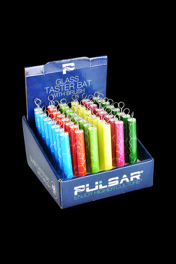 Pulsar Glass Taster Bat - THC Molecule - 48 Pack