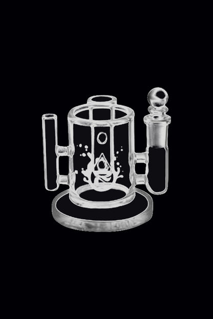 A top-down view of the Pulsar Isopropyl Cleaning Station, featuring a clear, circular base with attached upright cleaning tubes.