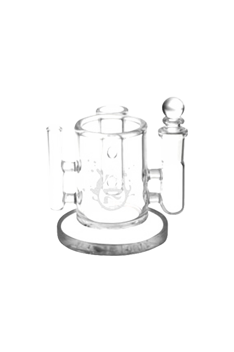 A front view of the Pulsar Isopropyl Cleaning Station, showcasing the clear glass container and circular base.