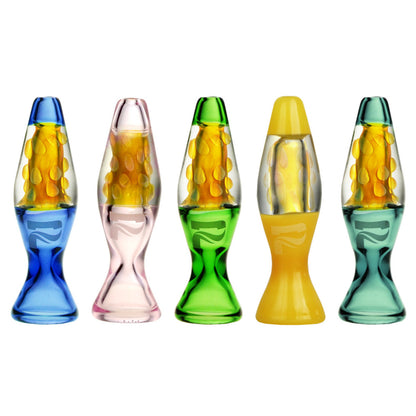 A comparison view of the Pulsar Disco Lamp Chillum in multiple colors, arranged in a vertical lineup against a white background.