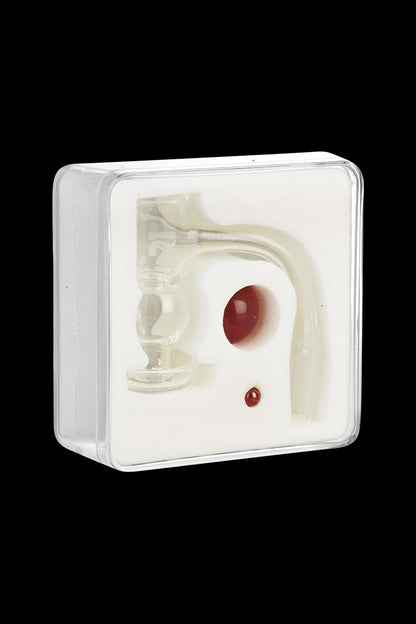 Front view of the Pulsar Quartz Terp Slurper Hybrid Set, showcasing the clear quartz material and hybrid design.