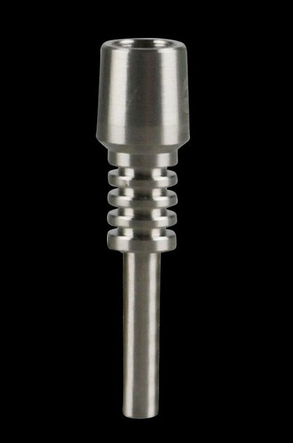 Front view of the Pulsar RIP Silicone Vapor Straw - Glow, a slender, translucent straw with a rounded tip against a dark background.