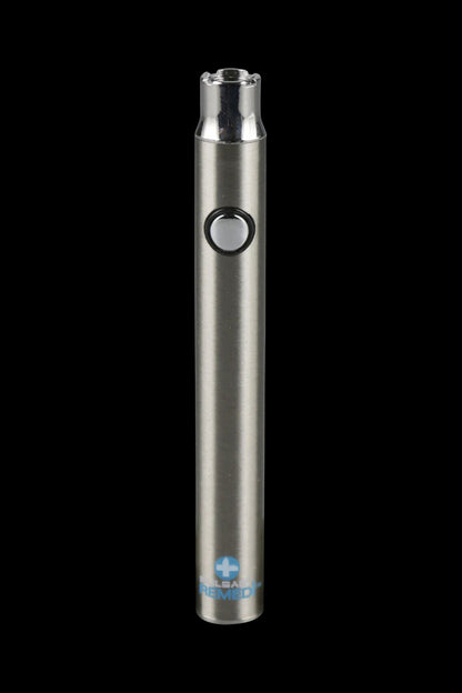 Front view of the Pulsar ReMEDi Variable Voltage Battery with Preheat, showcasing its sleek, cylindrical design on a dark background.