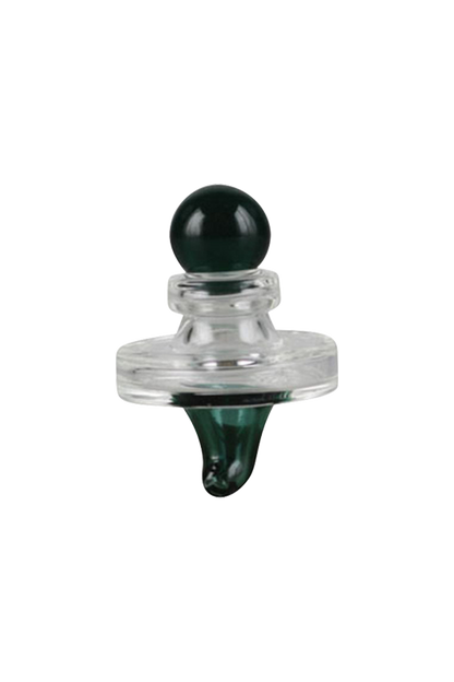 A close-up shows the Pulsar UFO Directional Carb Cap in black, angled slightly against a plain white background.