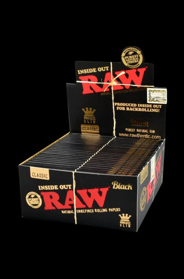 RAW Kingsize Slim Black Inside Out Papers - 50 Pack