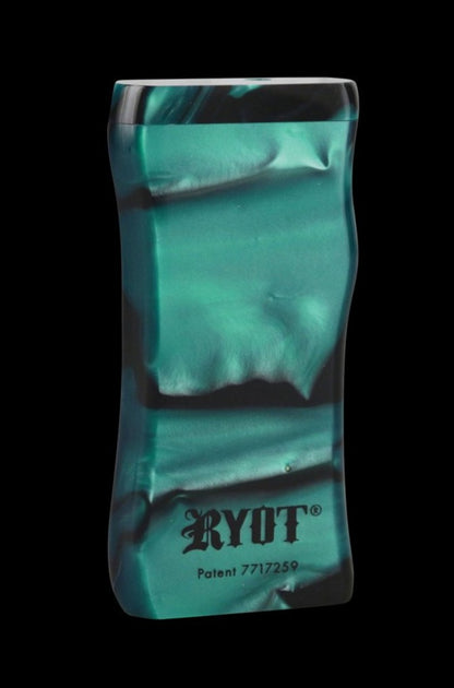 A close-up of the RYOT Acrylic Magnetic Dugout, displaying a textured, emerald-green surface with a sleek, rectangular form.