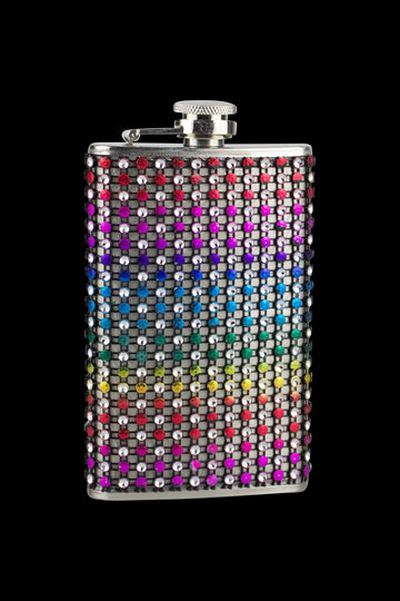 Rainbow Jeweled Stainless Steel Flask