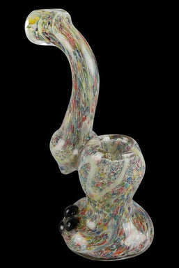 Rainbow Speckled Glass Bubbler Pipe