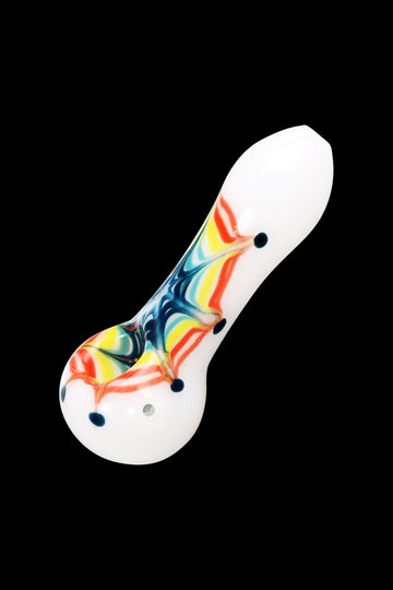 Rainbow Web Color Spiral Glass Hand Pipe