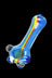 Rasta Stripe Glass Hand Pipe With Marbles
