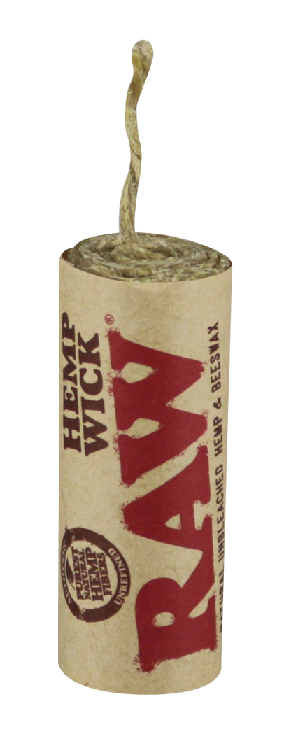 Close-up view of the RAW Natural Hemp Wick Rolls, showcasing the tightly wound, natural hemp fiber in a cylindrical roll.