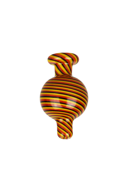 A close-up of the Reverse Color Glass Ball Carb Cap, displaying a colorful, spherical glass design against a plain white background.