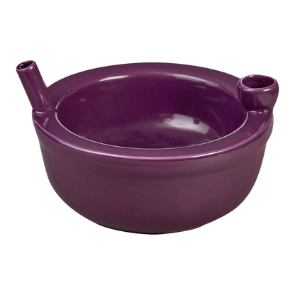 A front view of the Roast And Toast Ceramic Cereal Bowl Pipe, showcasing its rounded shape and glossy finish.