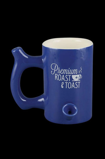 Blue - Roast & Toast Premium Coffee Mug with Built in Pipe