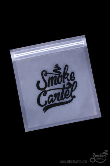 A close-up shot of the Smell Proof Bags (Pack of 10 Baggies) sealed shut, displayed against a plain white backdrop. - Smell Proof Bags (Pack of 10 Baggies)