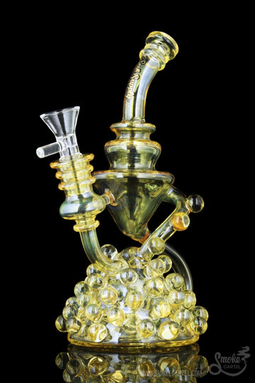 Fumed Recycler Water Pipe - Apollo - Sesh Supply "Apollo" Fumed Marbled Recycler Dab Rig