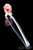 Red - Long Gandalf Sherlock with Frit Head, White Surface Work, and Dichro Strip - Glassheads - - Long Gandalf Sherlock with Frit Head, White Surface Work, and Dichro Strip
