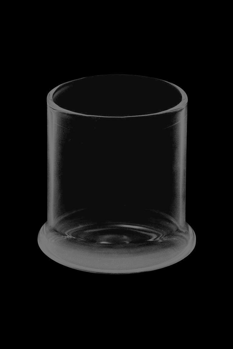 Front view of the Pulsar Dabtron Electronic Dab Rig Base Jar, a clear glass container with a simple cylindrical shape.