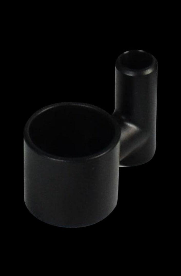A close-up side view of the Pulsar Dabtron Electronic Dab Rig Collar, showcasing its dark, cylindrical shape.