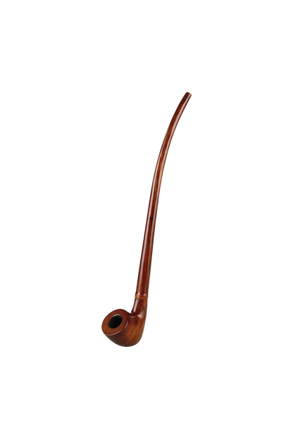A side view of the Pulsar Churchwarden Tomahawk, showcasing its long, curved stem and polished wood finish.