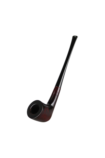 A side view of the Pulsar Dublin Wooden Sherlock Pipe, showing the curved stem and dark wood finish against a plain white background.