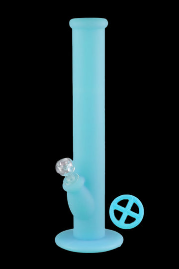 Durable Silicone Straight Tube Bong with Glass Bowl - Durable Silicone Straight Tube Bong with Glass Bowl