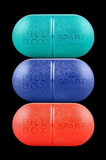 Six Chamber Pill Medicine Container - 10 Pack