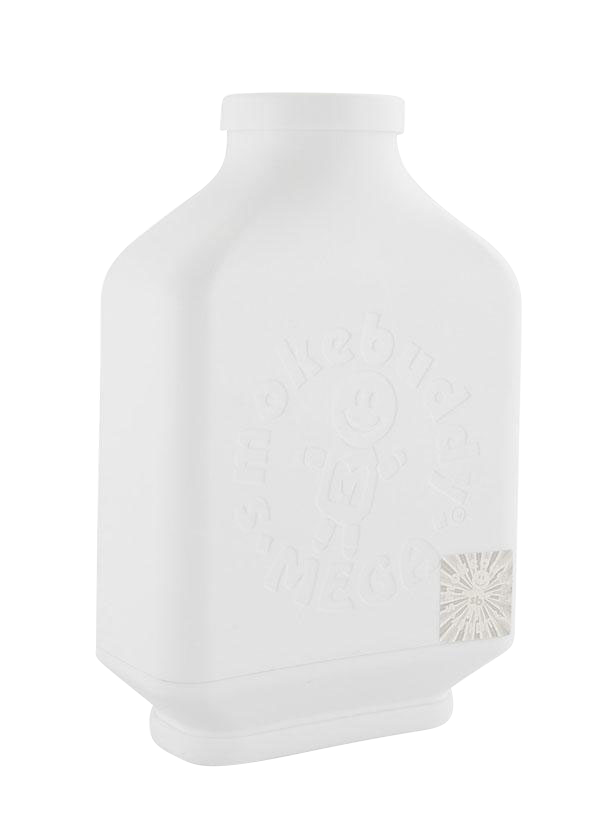 Front view of the Smokebuddy Mega Personal Air Filter, a white cylindrical device with a slightly tapered top.