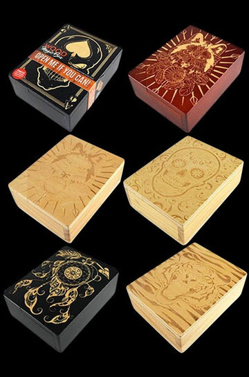 6pc Display Etched Wood Puzzle Boxes