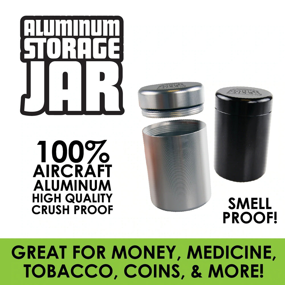 Front view of the Smokezilla Smell Proof Storage Jar - 4 Pack, featuring bold text on a white background.