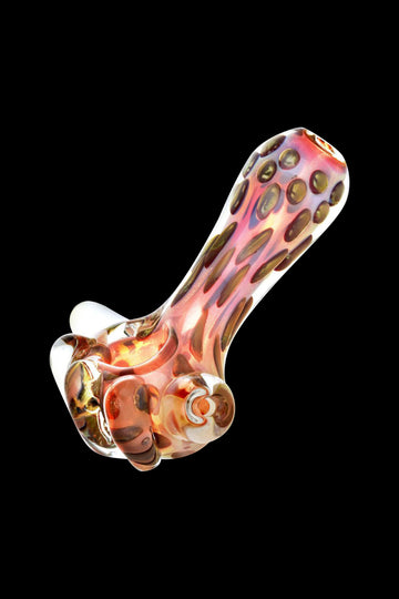 Stretched Bubbles Fumed Glass Spoon Pipe -  Abstract Fist