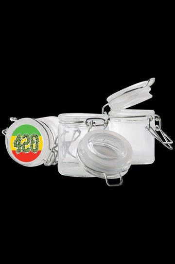 420 Glass Jar with Clamp - 12 Pack