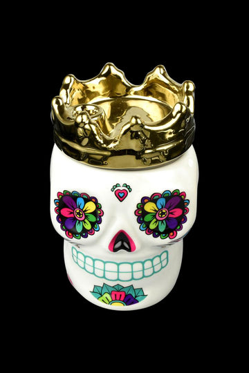 Sugar Skull Ceramic Ashtray & Jar - Bulk 6 Pack
