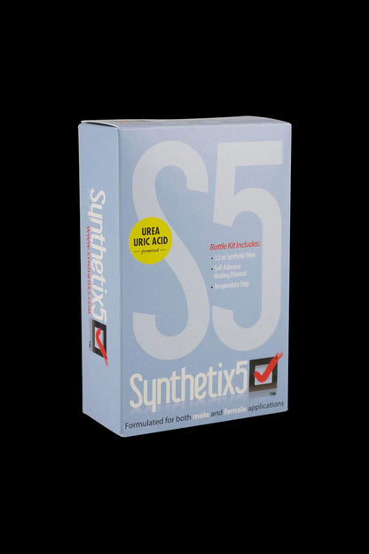 Front view of the 3.5oz Synthetix5 Fetish Urine bottle, featuring bold branding and a sleek, minimalist design.