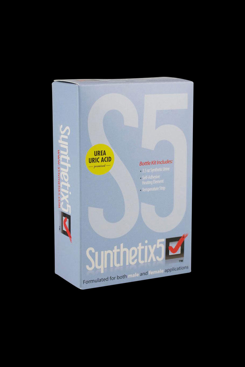 Front view of the 3.5oz Synthetix5 Fetish Urine bottle, featuring bold branding and a sleek, minimalist design.