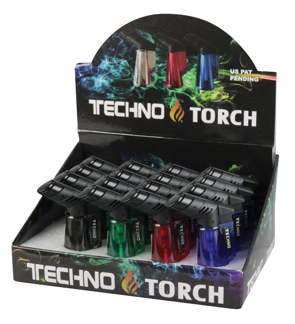 Techno Butane Torch 3" Clear Butane Torch Bulk 16 Pack