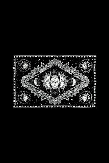 ThreadHeads Sun & Moon Black & White Tapestry