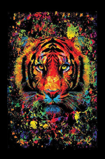 Tiger Splatter Non-Flocked Blacklight Poster - 24" x 36"