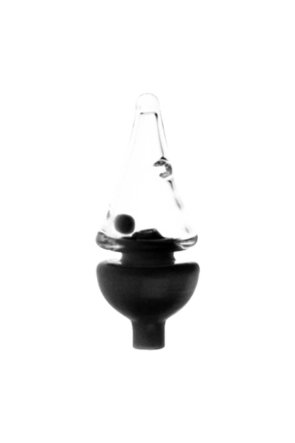 A close-up shot of the Tornado Spinning Kinetic Ball Carb Cap, showcasing its spherical design and glossy black finish.