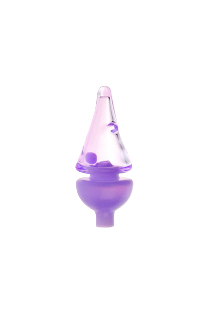 Close-up of the Tornado Spinning Kinetic Ball Carb Cap, showing the swirling, transparent design against a plain white background.