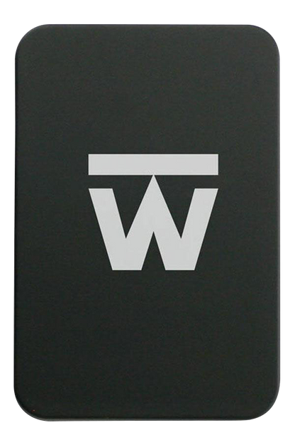 Front view of the Truweigh Gauge Digital Mini Scale, showcasing its compact, minimalist design on a dark background.