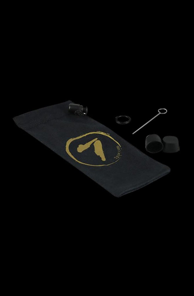 A close-up shot of the Twisty Slim Glass Blunt against a dark background, showcasing its sleek, cylindrical form.