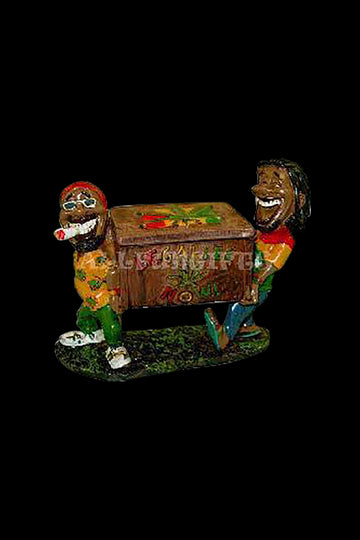Two Rasta Men Carrying a Treasure Box Ashtray
