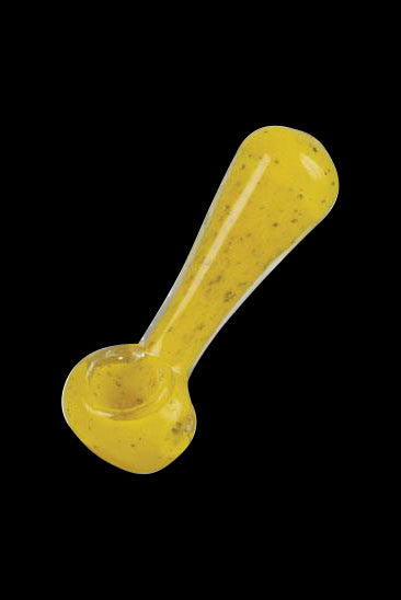 Yellow glass smoking pipe.