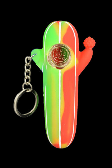 Silicone Flowering Cactus Keychain Pipe - Silicone Flowering Cactus Keychain Pipe