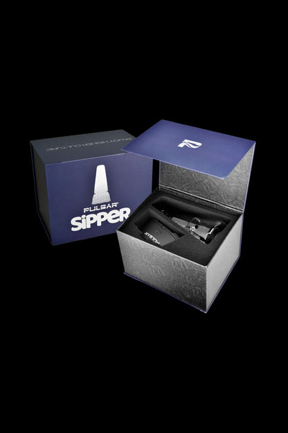 Pulsar Sipper cannabis oil applicator in open luxury gift box.