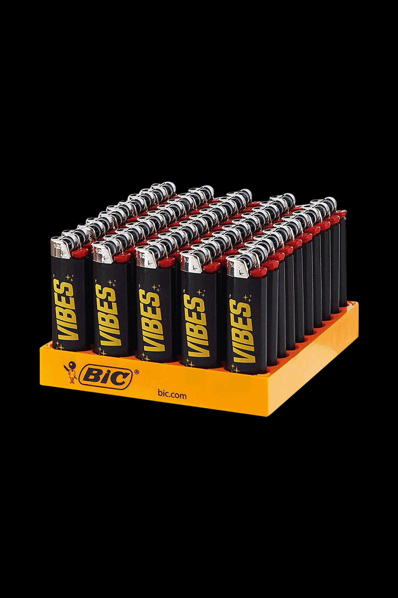 VIBES Black Bic Lighters Bulk 50 Pack