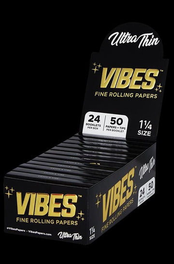 1 1/4 - Vibes Thin Rolling Papers with Tips - 24 Pack